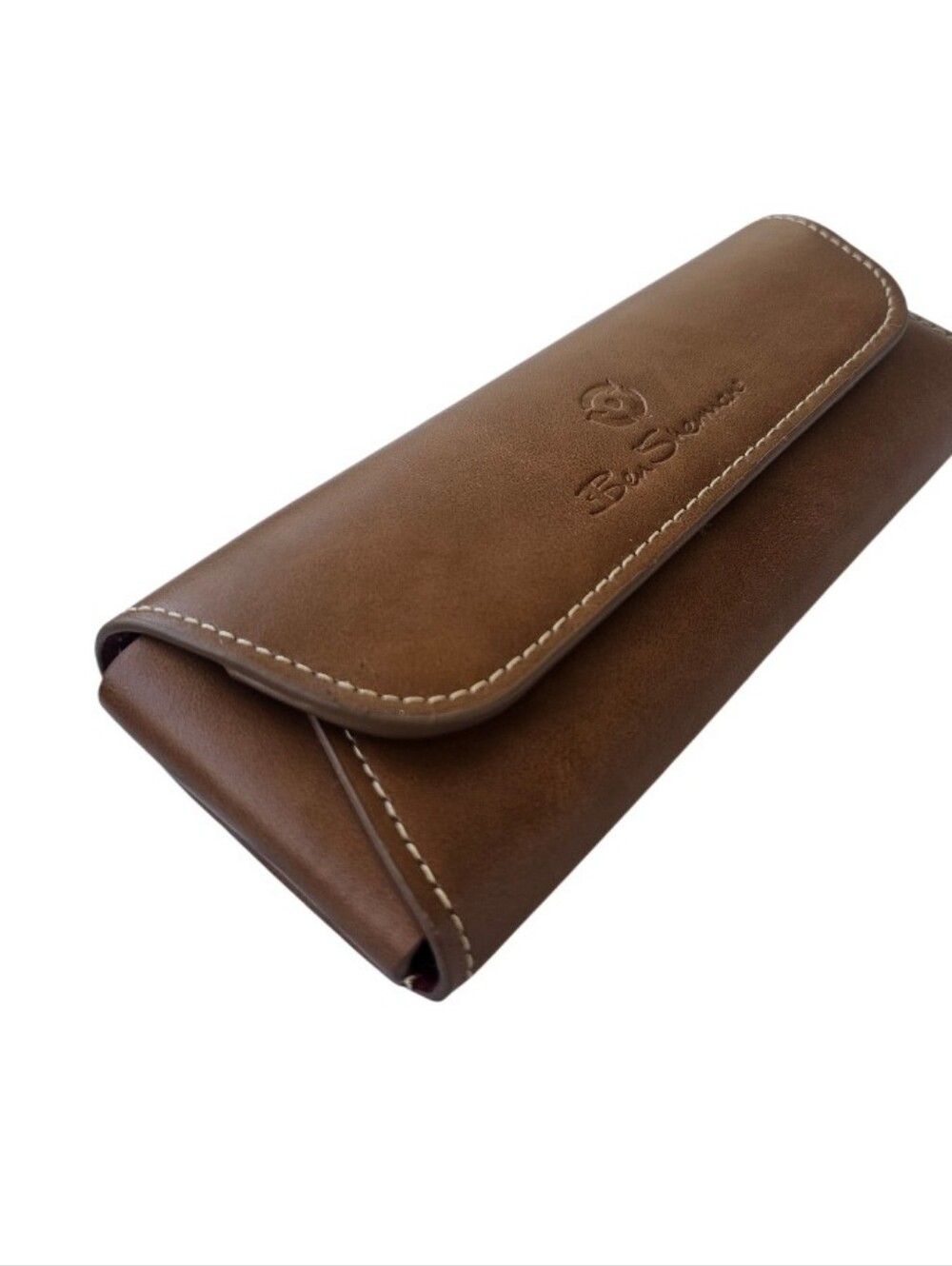 Ben Sherman Brown Leather Sunglasses Case with Contrast Stitching - Picture 5 of 7